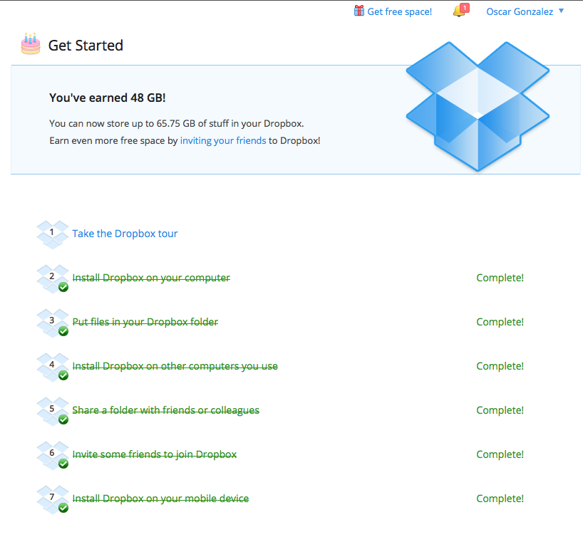 Dropbox just gave me almost 50 GB of free storage. - apps, backup ...