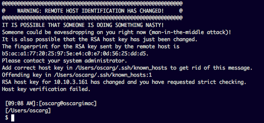 SSH Remote Host Identification has changed.