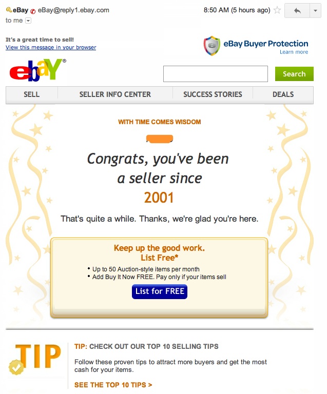 11 years as an eBay seller