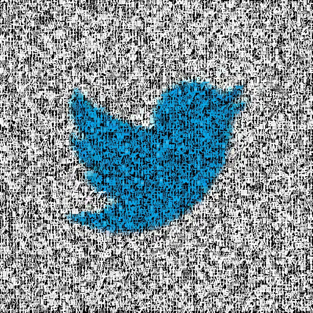 Artistic depiction of the Twitter logo