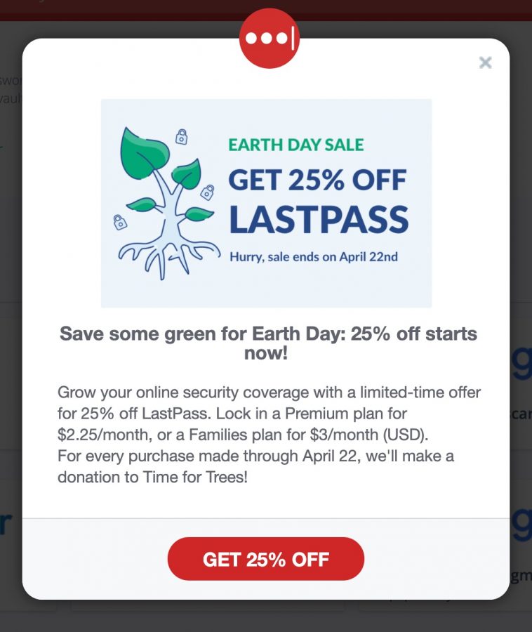 LastPass Earth Day Sale 25% Off