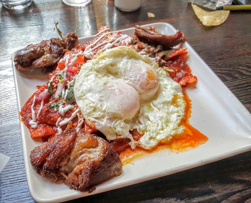 Chilaquiles should always have a sunny side up or over easy egg. 