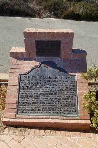 Old Point Loma Lighthouse Plaque