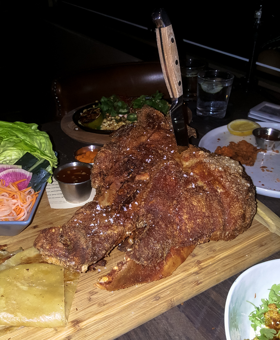 Another shot of the pig's head at The Recess Room
